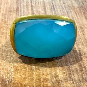 Statement ring that elevates any outfit. Blue chalcedony stone.